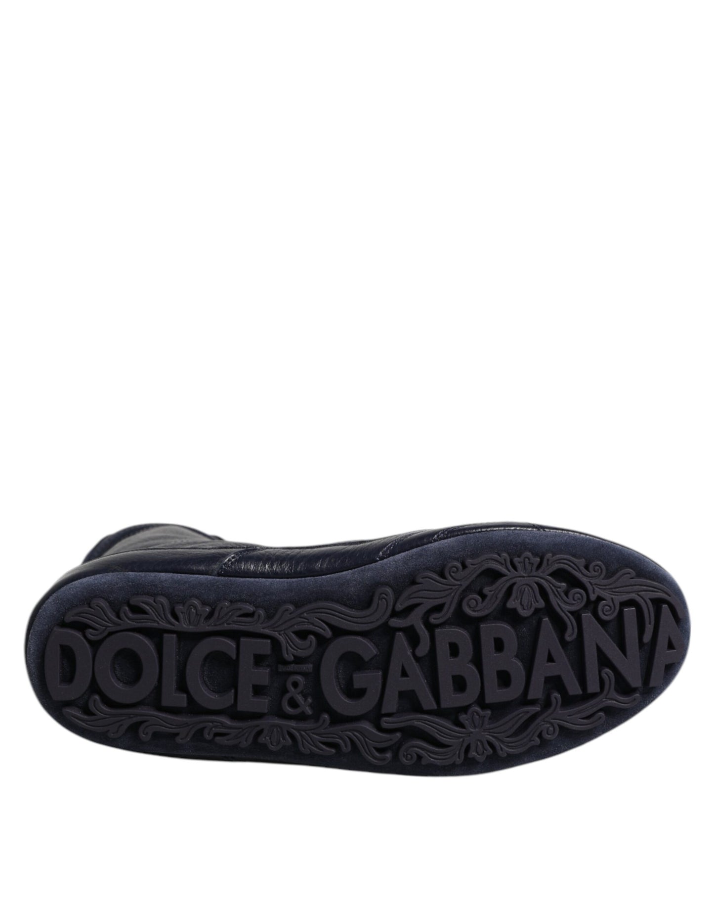 Dolce & Gabbana Dunkelblau Leder KING High Top Sneakers Schuhe