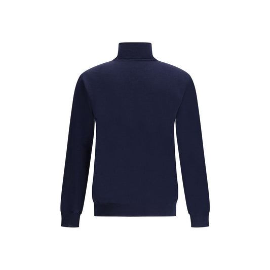 Valentino Blauer Rollkragenpullover aus Fleece-Wolle
