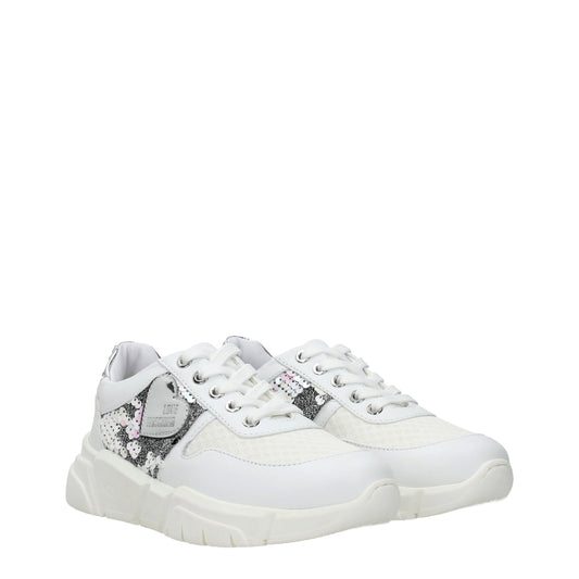 Love Moschino Chunky Sneakers aus weißem Stoff