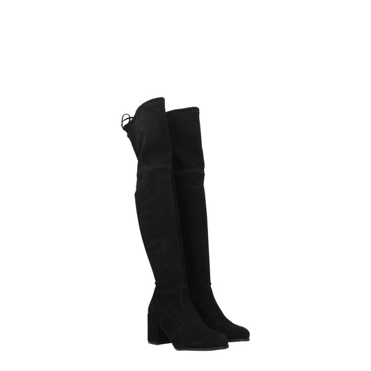 Stuart Weitzman Schwarzes Leder Over The Knee