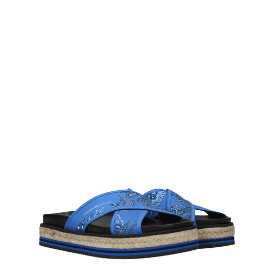 Kenzo Blaue Stoff-Pantoffeln