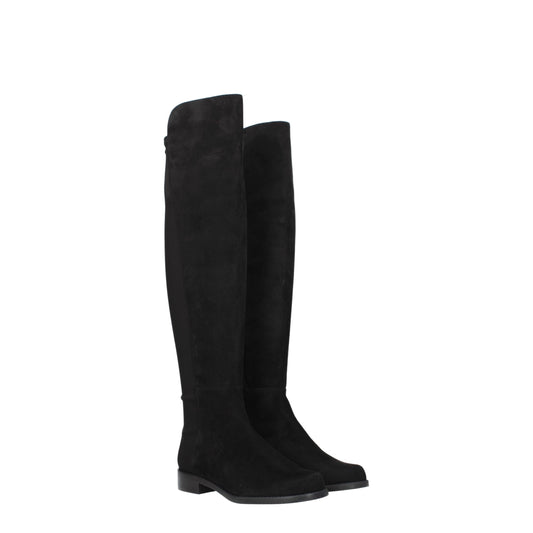 Stuart Weitzman Schwarzes Leder Over The Knee