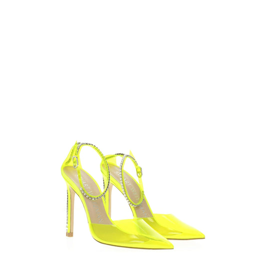 Stuart Weitzman Gelbe PVC-Stilettosandalen