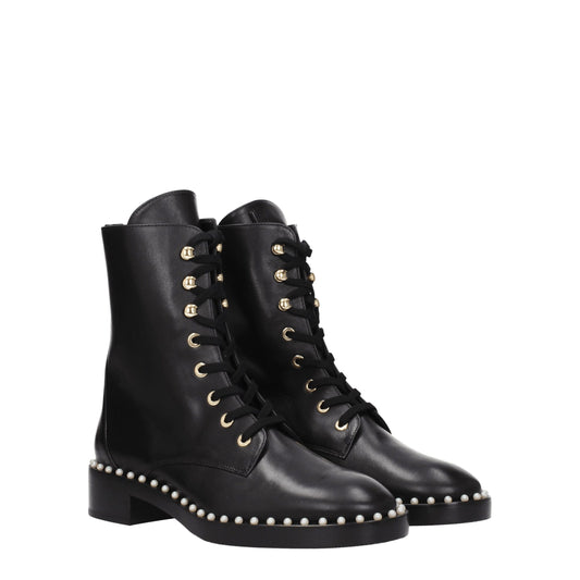 Stuart Weitzman Schwarze Lederstiefeletten