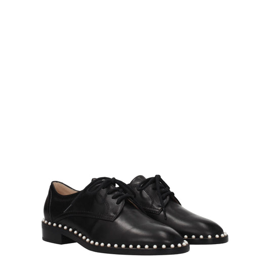 Stuart Weitzman Schwarze Leder Oxfords und Derbies