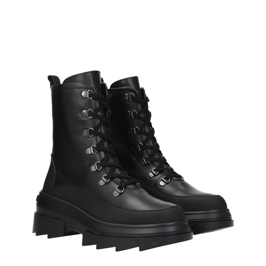 Stuart Weitzman Schwarze Lederstiefeletten
