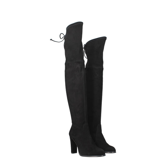 Stuart Weitzman Schwarzes Leder Over The Knee