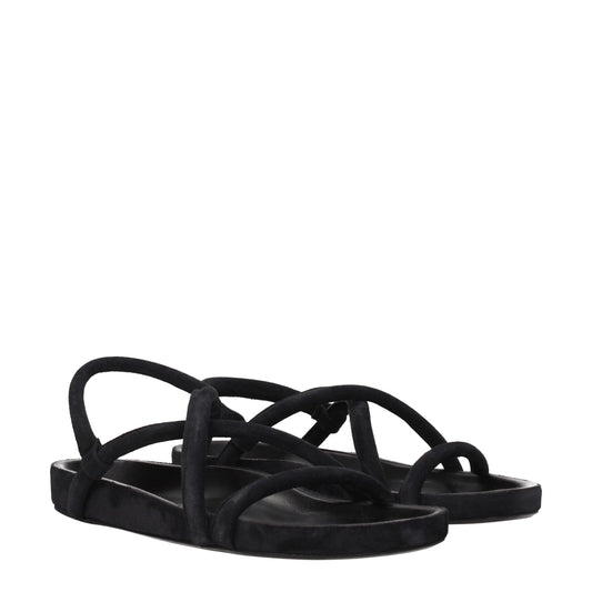 Isabel Marant Flache Sandalen aus schwarzem Leder