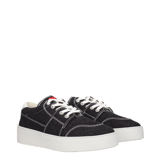 Ami Paris Schwarze Stoff-Sneaker mit niedrigem Schaft