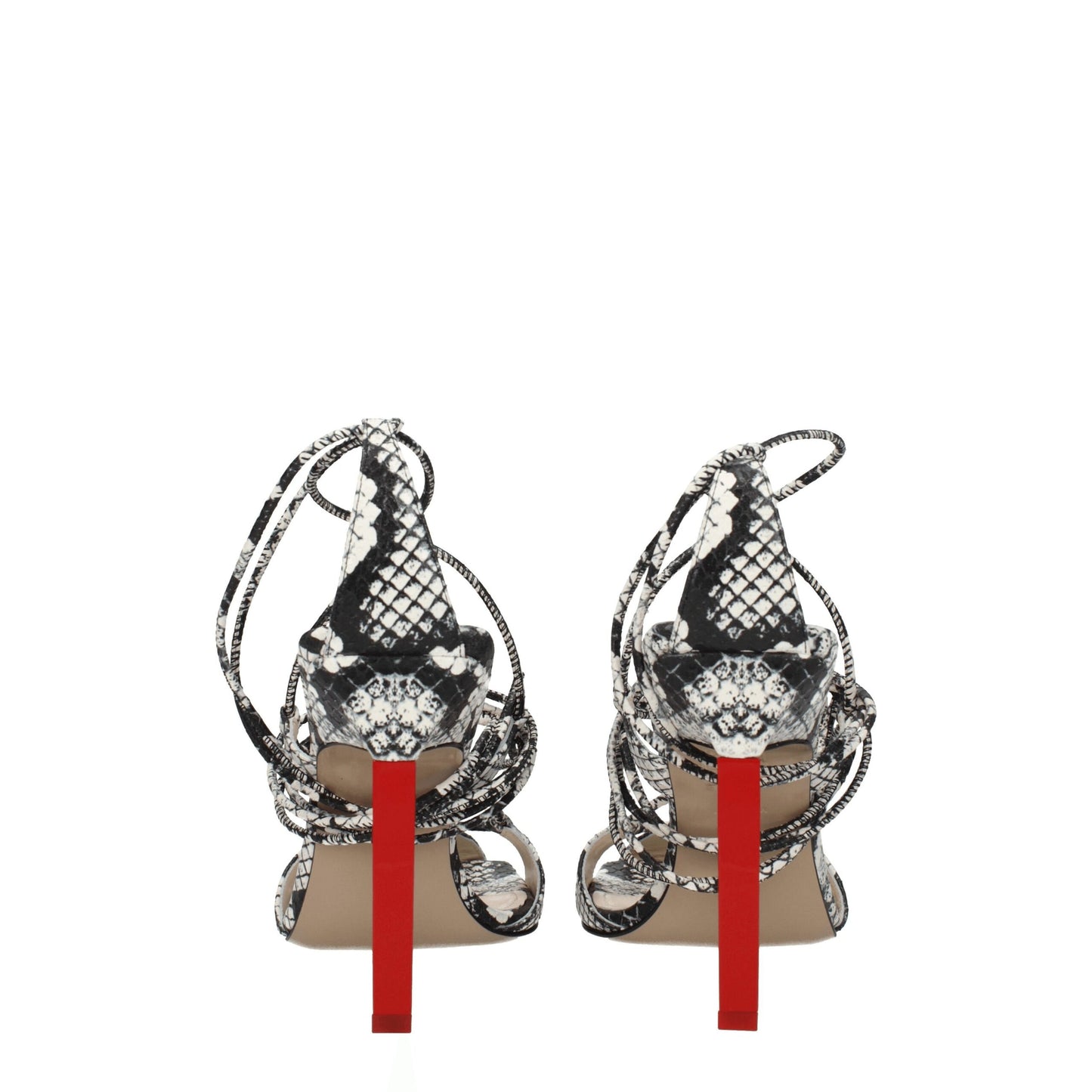 The Attico Weiße Leder-Stilettosandalen