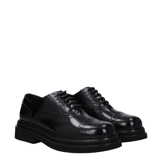 Dolce & Gabbana Schwarze Leder Oxfords und Derbies