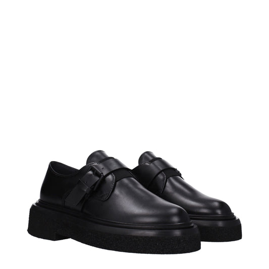 Max Mara Schwarze Leder Oxfords und Derbies