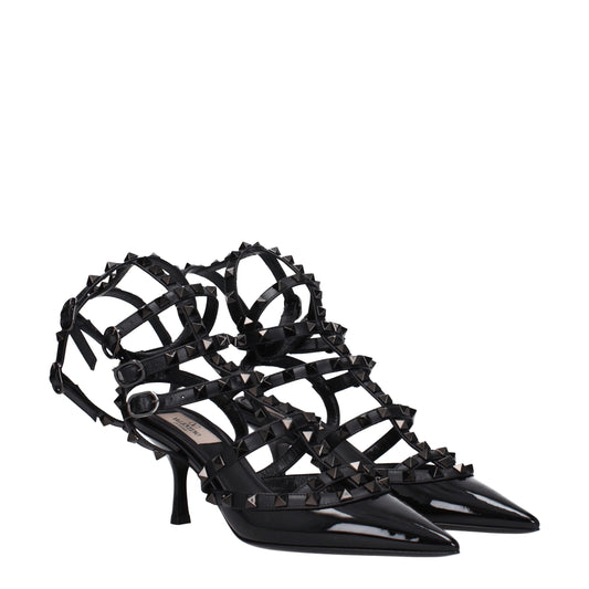 Valentino Garavani Schwarze Leder-Stilettos