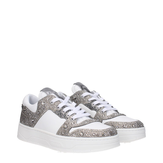 Jimmy Choo Chunky Sneakers aus weißem Leder