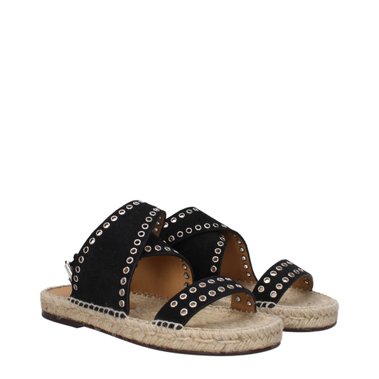 Isabel Marant Schwarze Leder-Flachsandalen