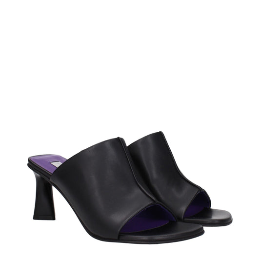Stella McCartney Schwarze Leder-Stilettosandalen