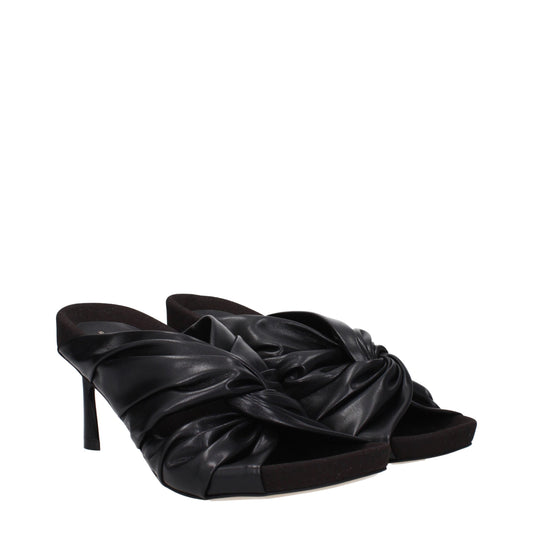 Stella McCartney Schwarze Leder-Stilettosandalen