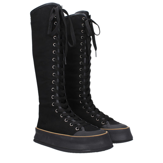Max Mara Schwarze Schnürstiefel aus Stoff