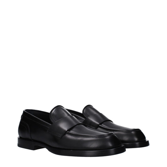 Dolce & Gabbana Schwarze Leder Slipper