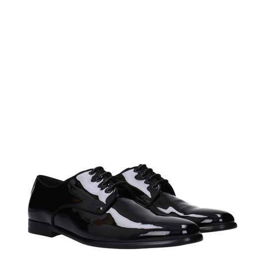 Dolce & Gabbana Schwarze Leder Oxfords und Derbies