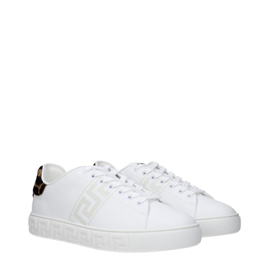 Versace Weiße Sneakers aus Leder mit niedrigem Schaft