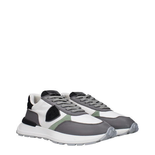 Philippe Model Weißer Stoff Sportliche Turnschuhe