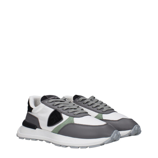 Philippe Model Weiße Stoff-Sneaker mit niedrigem Schaft