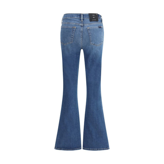 7FOR Ausgestellte Jeans aus blauem Baumwoll-Denim