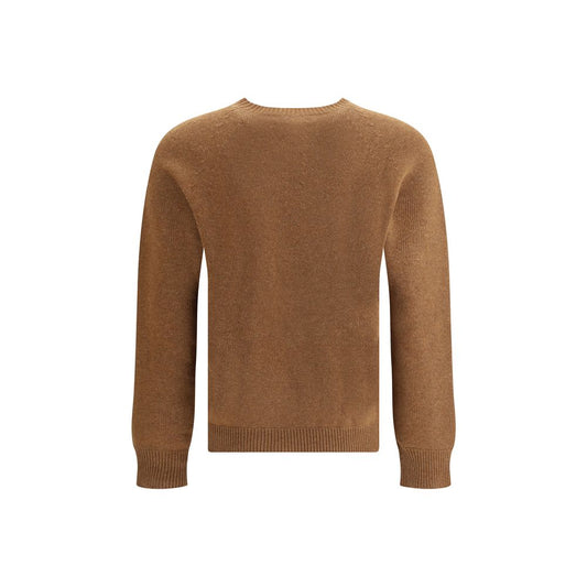Jil Sander Braunes Fleece-Woll-Sweatshirt
