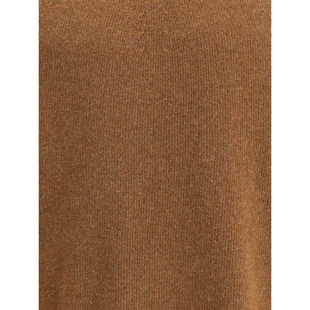Jil Sander Braunes Fleece-Woll-Sweatshirt