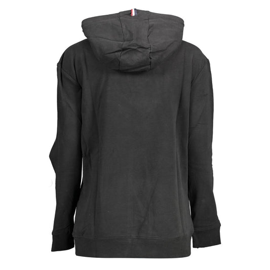 U.S. POLO ASSN. Schwarzer Baumwollpullover für Frauen mit kontrastierenden Details
