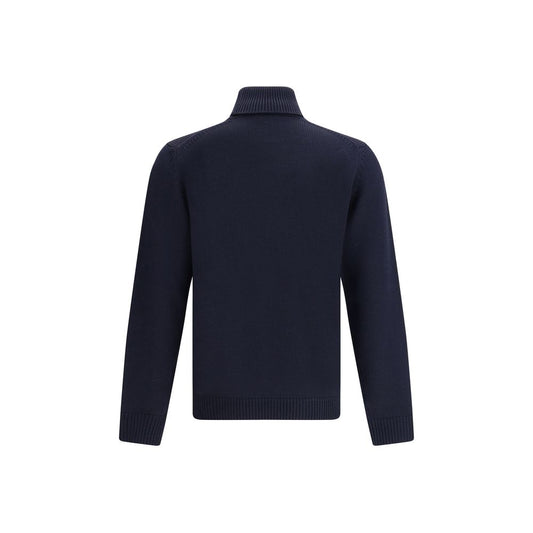 Roberto Collina Blauer Rollkragenpullover aus Merinowolle