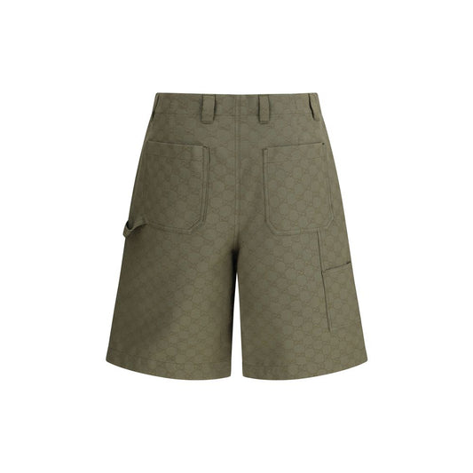 Gucci Grüne Baumwoll-Bermuda-Shorts