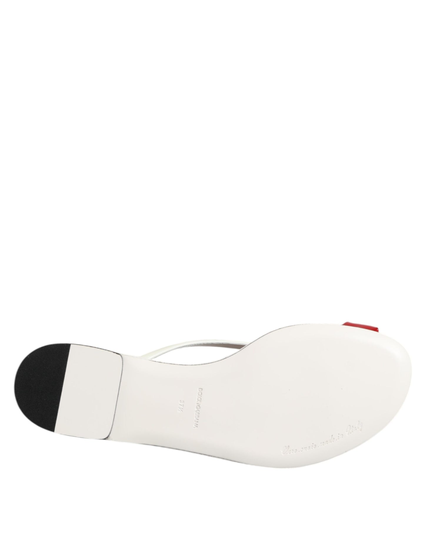 Dolce & Gabbana Rot Weiß KEIRA Blume Leder Sandalen Schuhe