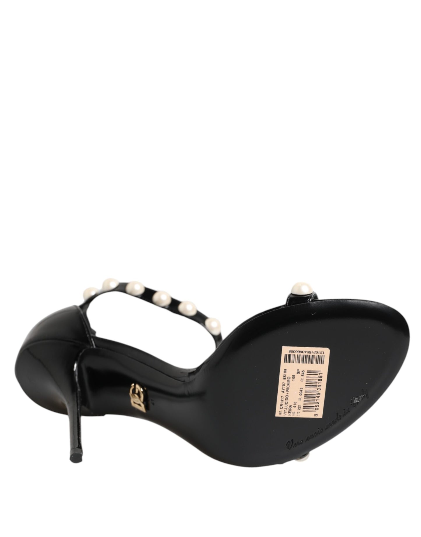 Dolce & Gabbana Schwarz KEIRA Perlenverzierte Sandalen Schuhe