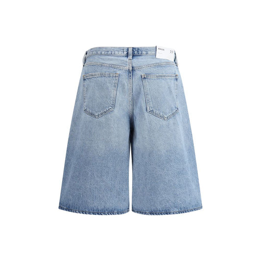 Agolde Hellblaue Baumwoll-Bermuda-Shorts