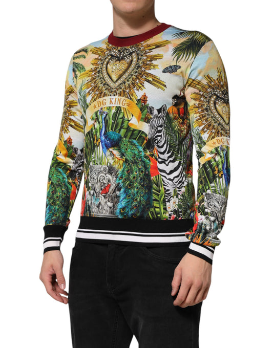Dolce & Gabbana Tropical Heart Crown Seidenpullover