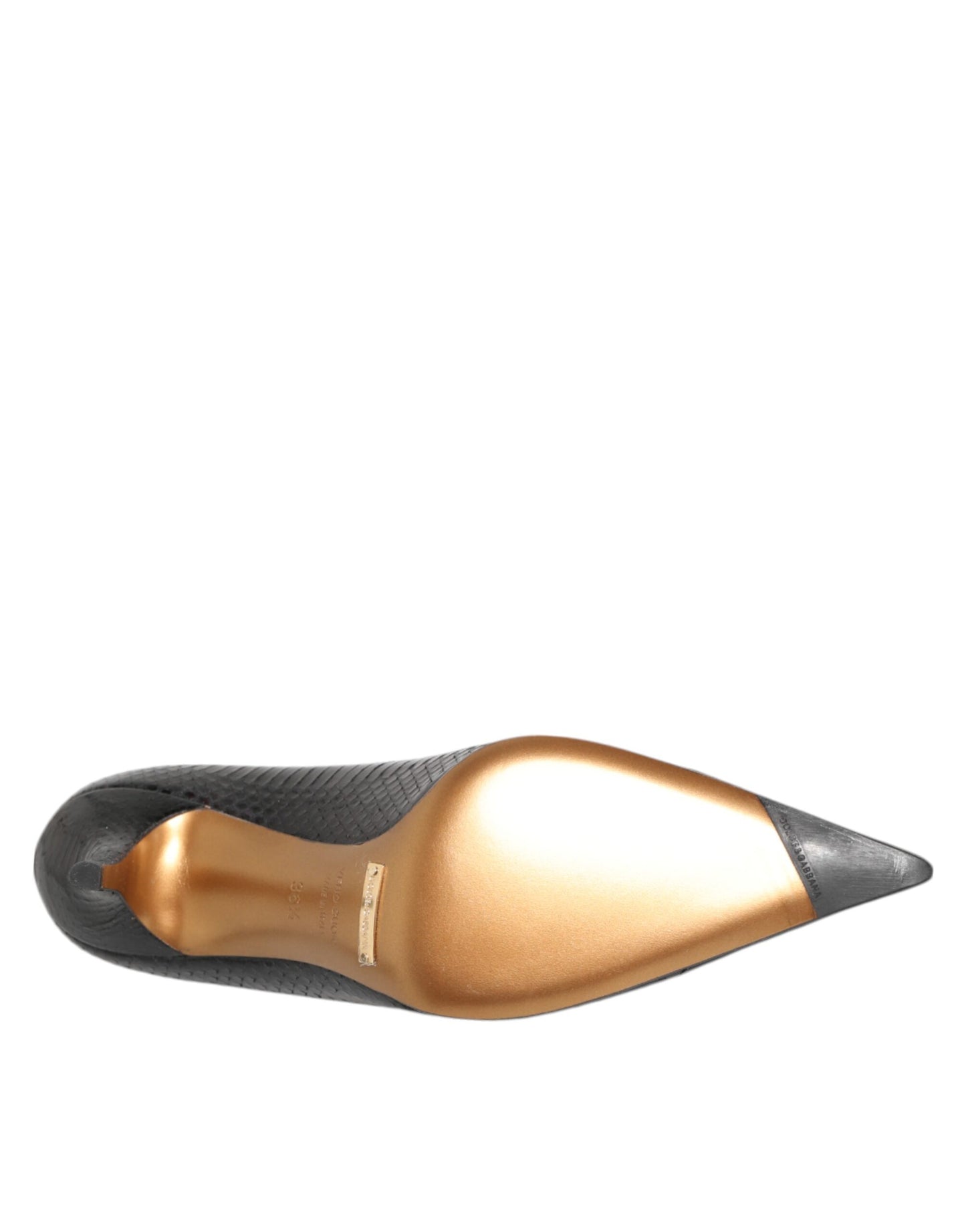 Dolce & Gabbana Schwarze Exotische Leder Stiletto Pumps Schuhe