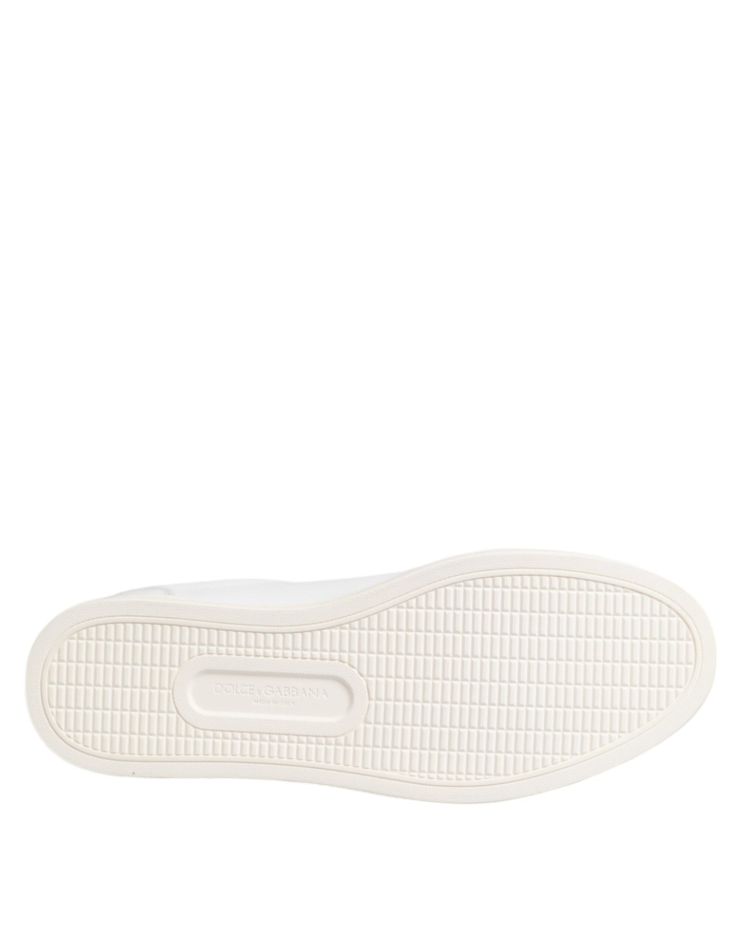 Dolce & Gabbana Weiß Crown Bee Leder Low Top Turnschuhe Schuhe