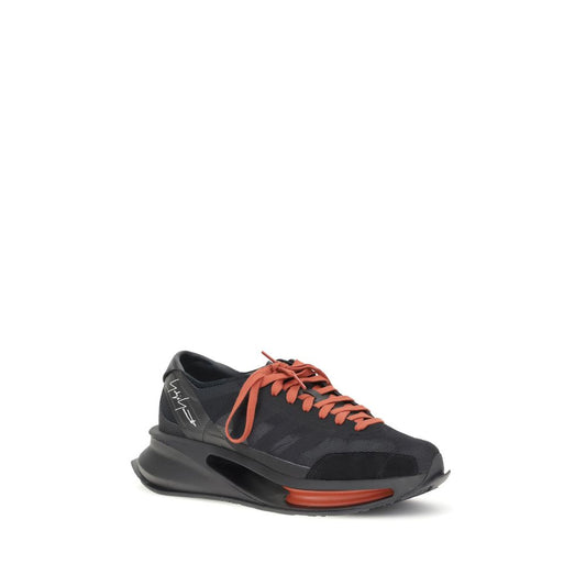 Y-3 Schwarze Leder-Sportschuhe