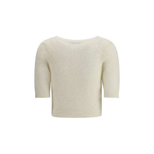 Alessandra Rich Weißes Mohair-Sweatshirt