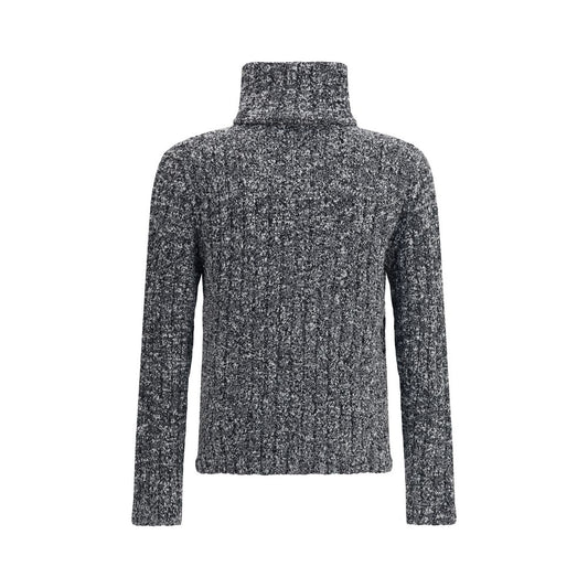 Dolce & Gabbana Grauer Rollkragenpullover aus Fleece-Wolle