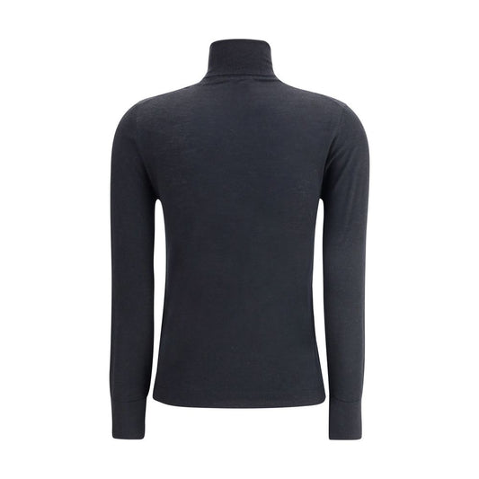Allude Schwarzer Kaschmir-Rollkragenpullover