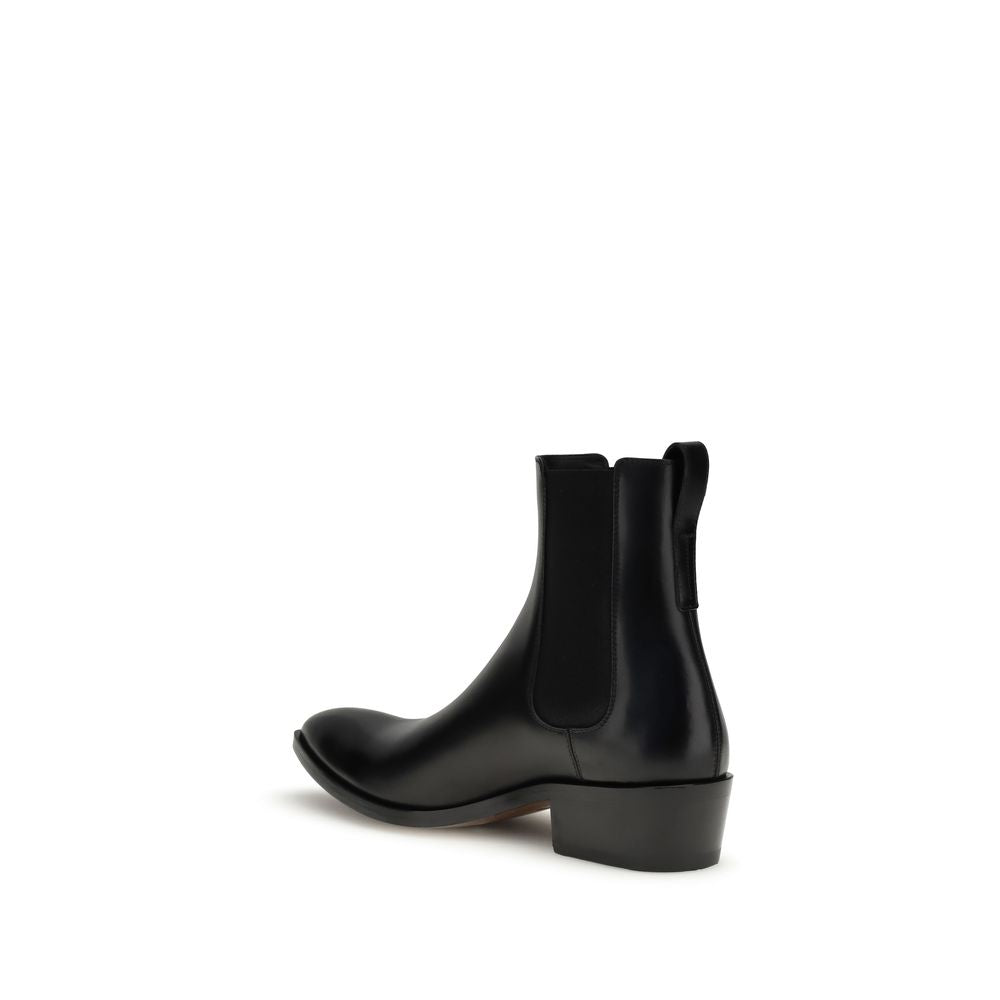 Tom Ford Schwarze Kalbshaut-Stiefeletten im Chelsea-Stil aus Bos Taurus-Leder
