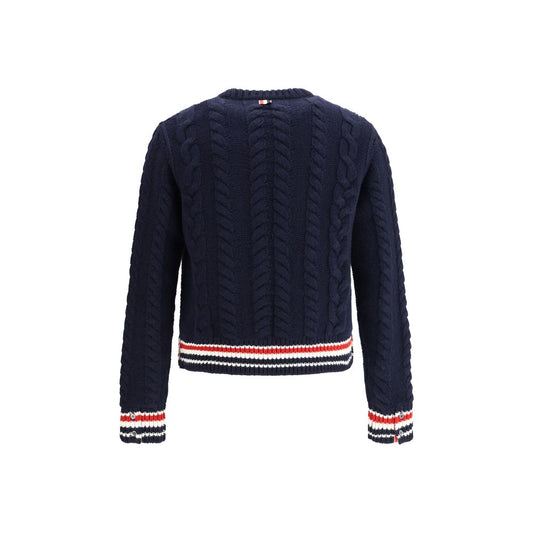 Thom Browne Blauer Fleece-Wollpullover
