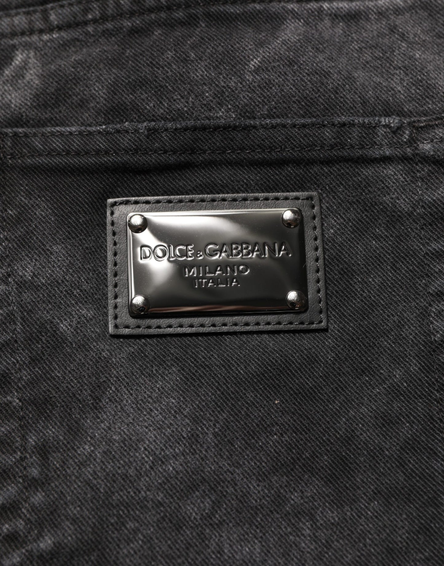 Dolce & Gabbana Schwarz Baumwolle Mid Waist Denim Männer Bermuda Short