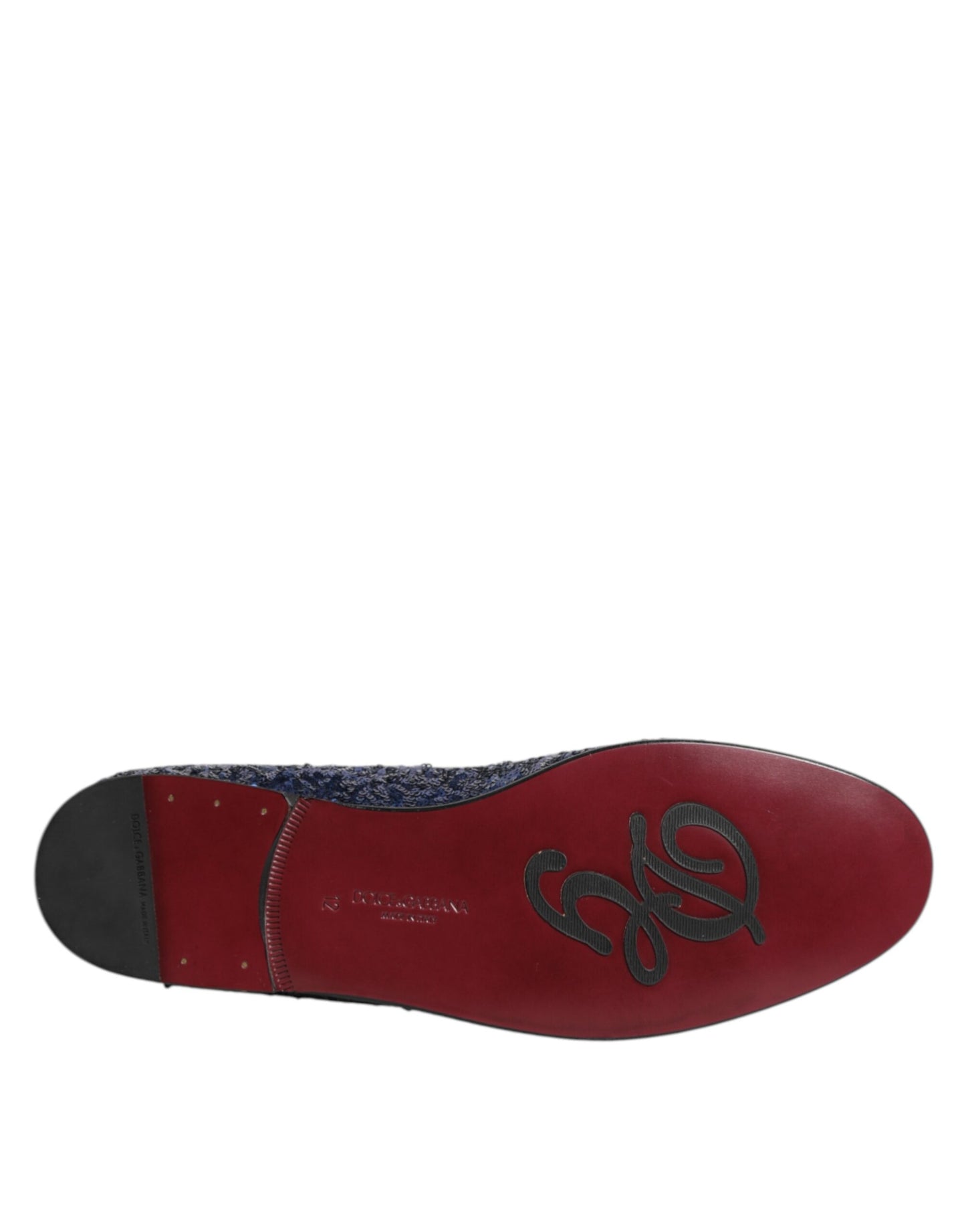 Dolce & Gabbana Blau Pailletten Loafers Hausschuhe Männer Kleid Schuhe