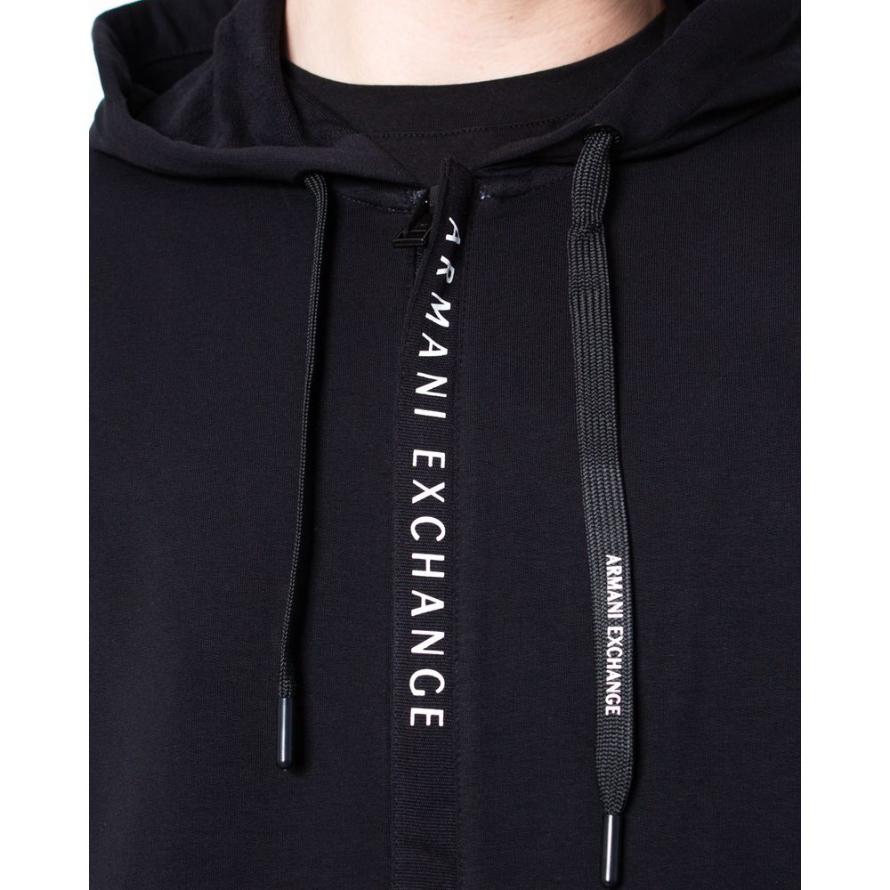 Armani Exchange Schwarzer Baumwoll-Hoodie