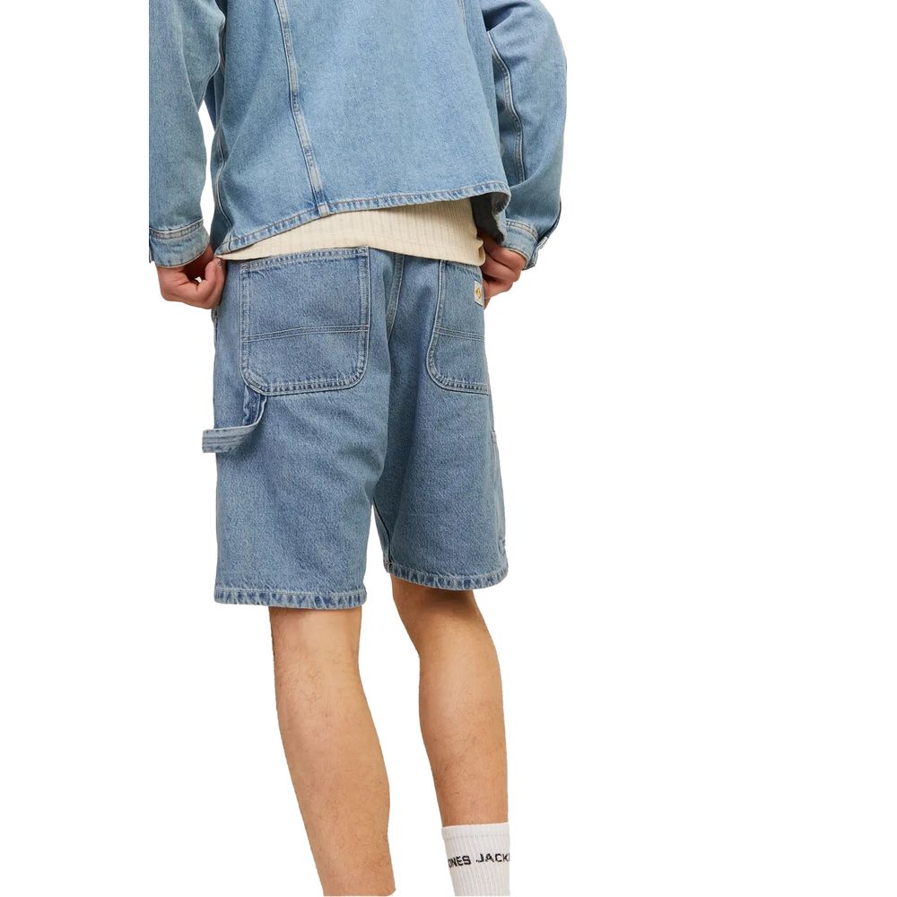 Jack Jones Hellblaue Baumwoll-Bermuda-Shorts