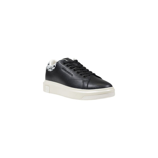 Armani Exchange Schwarze und Weiße Leder-Sneaker Low-Top